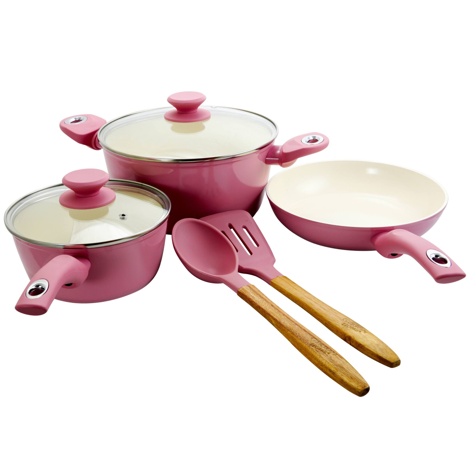 Gibson Home® Plaza Café 7-Piece Lavender Aluminum Nonstick Cookware Set